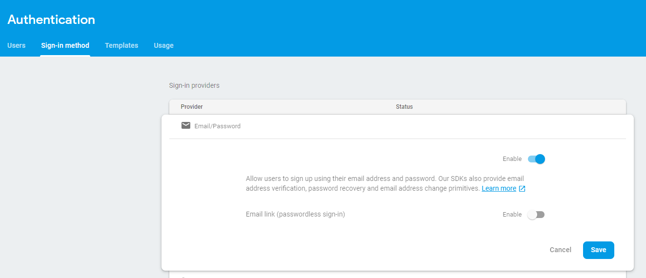 add a user to firebase