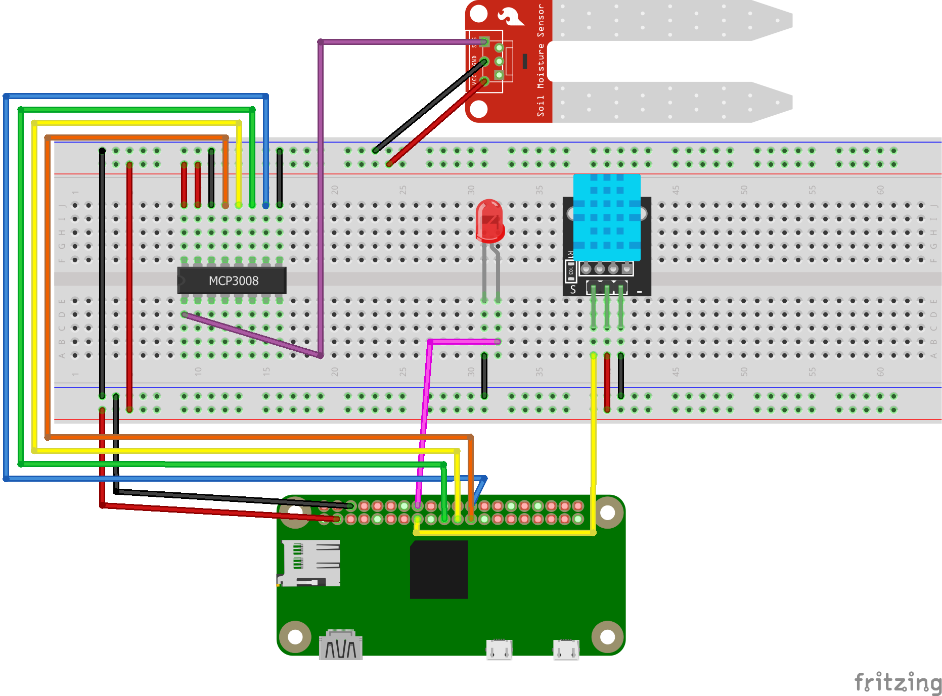 schematics of the connected MCP3008